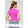 OEAK Womens T-Shirts Short Sleeve Shirts Crew Neck Basic Tees Soft Smoothing Seamless Tshirts Slim Fit Going Out Trendy Tops(Hot Pink)