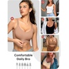 OEAK Womens Seamless Push Up Bras No Underwire Full Coverage Anti Sagging Comfortable V Neck Bra Wireless Everyday Jelly Bra Apricot,L