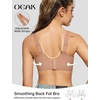 OEAK Womens Seamless Push Up Bras No Underwire Full Coverage Anti Sagging Comfortable V Neck Bra Wireless Everyday Jelly Bra Apricot,L